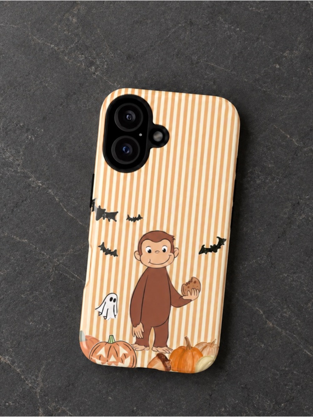Curious George Monkey Pumpkins Halloween Costume Glossy PhoneCase